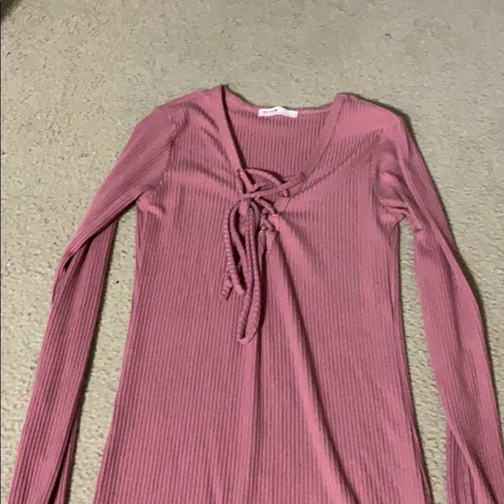 tight magenta tie in the front dress